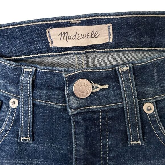 Madewell Blue Denim Stretch Slim Fit Straight Leg Jeans Medium Wash Size 27 - Picture 6 of 12